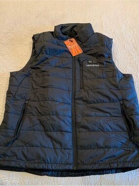 VENUSTAS-Men's Heated Black Quilted Puffer Vest
